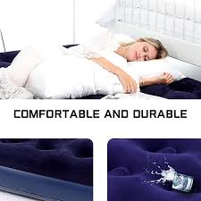 At target, we have an array of air mattresses, inflatable beds, blow up mattresses or when it's time to pack up, the pump deflates the airbed so it fits into a carry bag that can be stored away till your next adventure. Jeaouia Queen Size Air Mattress For Inflatable Portable Blue Blow Up Mattresses With Flocked Top Double Foldable Air Bed For Tent C