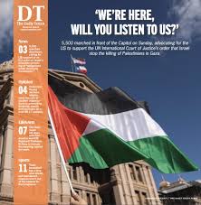 The Daily Texan on X: Happy Tuesday, Longhorns! In todays issue: +  Thousands gathered at the Texas Capitol on Sunday, calling the U.S. to  support the top @UN Courts order that it