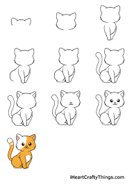 Look at the finer details while drawing the teeth, eyes, belly, and other intricate details. Kitten Drawing How To Draw A Kitten Step By Step