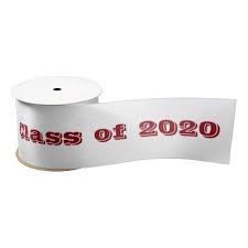 Class Of 2020 Red On White Satin Ribbon By Janz Zazzle Com Satin Ribbon White Satin Red