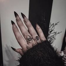 Maybe you would like to learn more about one of these? New Rings From Mysticumluna Theharvestmoonwitch On Instagram Goth Nails Witchy Nails Stilleto Nails Designs