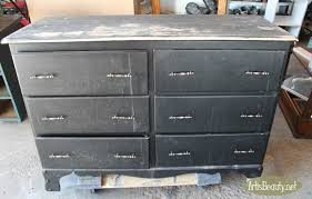 If you're looking for furniture with patina and a bit of history, you don't need to scour flea markets or garage sales looking for distressed gems.in fact, you don't even need to leave your. Art Is Beauty Gray And Gold Distressed Honeycomb Stencilled Dresser Makeover