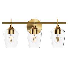 Light fixtures that can be installed on the wall save space while making sure you have enough light to read, get ready, or finish your tasks. Buy Hamilyeah Bathroom Vanity Light Fixture Over Mirror Gold Bathroom Light Fixtures Indoor 3 Light Vanity Lighting Champagne Brass Modern Wall Mount Lighting With Glass Shade Living Room Ul Listed Online In Indonesia