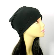Custom Size Unisex Black Lycra Slouch Hat Lined Black Etsy Slouch Hat Helmet Liner Black Chef