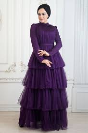 Tesetturlu Abiye Elbise Firfirli Mor Tesettur Abiye Elbise 22220mor Tesetturisland Com The Dress Abaya Tarzi Elbise