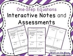 One Step Equations Interactive Notes And Assessments One Step Equations Interactive Notes Equations