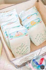 Hosting A Baby Shower For Your Best Friend Or Sister Check Out This Idea For Writing Notes On Diapers As Vintage Baby Shower Baby Shower Fun Baby Shower Fruit
