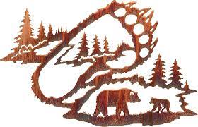 24 Bear Tracks By Artist Neil Rose Metal Art Wall Haning Metal Tree Wall Art Rustic Metal Wall Art Art