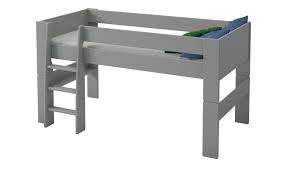Halbhohe betten mit leiter, rutsche, vorhang und schreibtisch. Halbhohes Bett Malte Grau Mobel Hoffner