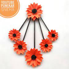 Newspaper Craft Easy Paper Flower Wall Hanging Best Out Of Waste Lockdown Craft Wall Hanging Color Paper Crafts Hanging Flower Wall Paper Flower Wall