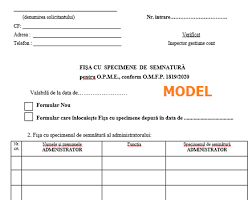 Pentru deschiderea unui cont de trezorerie⁷ sunt necesare următoarele documente: Fisa Cu Specimene De SemnÄturÄ Model Pentru O P M E Conform Omfp 1819 2020 Cabinetexpert Ro Blog Contabilitate