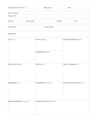 The internal conflict of what a rundown was, the vague directions. Download Free Script Breakdown Sheet Template