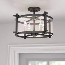 4 Light 18 5 Lantern Square Semi Flush Mount Entryway Light Fixtures Kitchen Lighting Fixtures Entry Lighting