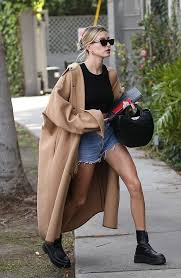 hailey baldwin black the row leather zip up boots street style 2020 on sassy daily fashion model street style street style outfit