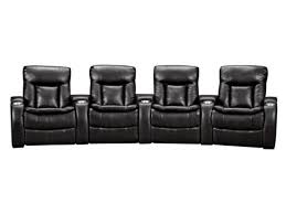 Larson Black 4 Pc Power Home Theatre Value City Furniture Leather Living Room Furniture Living Room Leather Value City Furniture