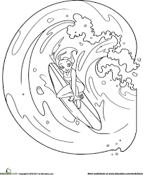 Surfer Girl Worksheet Education Com Coloring Pages For Girls Coloring Pages Cute Coloring Pages