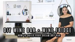 Metal accent hardware in black finish. How To Build A Dry Bar With Wine Fridge Insert Built In Dry Bar Miss Bt Youtube