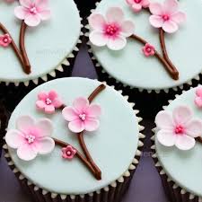 Cherry Blossom Cupcakes Fondant Cupcakes Flower Cupcakes Fondant Flowers