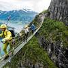 The cable car climbs more than a kilometre up to the top of mount hoven, where passengers are rewarded with spectacular views of the nordfjord. 1