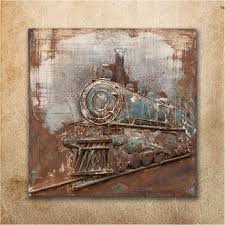 Vintage Stream Train Metal 3d Wall Art Train Wall Art Canvas Art Prints 3d Wall Art