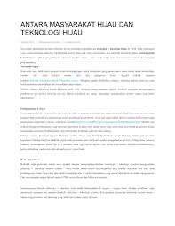 Tersebut kerana kebolehan dan pengaruh media yang. Doc Antara Masyarakat Hijau Dan Teknologi Hijau Putri Sa Idon Academia Edu