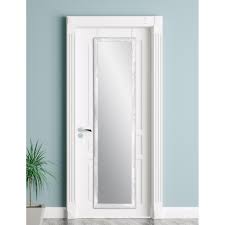 An over the door jewelry armoire makes dressing and accessorizing effortless; Farmhouse Grey And White Slim Over The Door Mirror Overstock 28054854