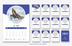 Wall Calendar 2021 Template In 2020 Desk Calendar Template Colorful Business Card Vector Business Card