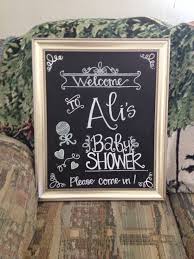 chalkboard baby shower welcome sign in 2019 baby shower