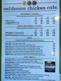 2005 westwood blvd, los angeles, ca 90025 takeout catering Menu As Of Aug 14 2014 Picture Of California Chicken Cafe Los Angeles Tripadvisor
