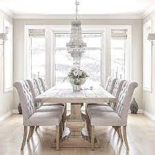 In this white dining room pillar box red chairs and a matching chevron patterned fabric blind add a welcome vibrancy to the decor. Dining Room With White Table Off 72