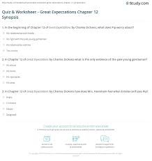Quiz Worksheet Great Expectations Chapter 12 Synopsis Study Com