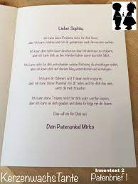 Patenbriefe Spruche Zur Taufe Der Pate Zur Taufe