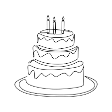 How to draw a birthday cake easy and step by step. Continuous Line Drawing Of Birthday Cake With Candle A Cake With Cream And Candles Birthday Party Celebration Concept Happy Moment On White Background Vector Illustration Minimalism 2124815 Vector Art At Vecteezy