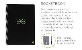Maybe you would like to learn more about one of these? Amazon Com Rocketbook Smart Reusable Notebook Dot Grid Eco Friendly Notebook With 1 Pilot Frixion Pen 1 Microfiber Cloth Included Infinity Black Cover Executive Size 6 X 8 8 Office Products