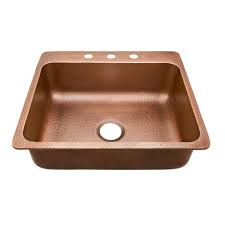 sinkology rosa drop in copper sink 25