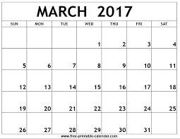 March 2017 Printable Calendar Free Calendar Template Calendar Printables 2018 Printable Calendar