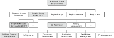 organizational structure of beiersdorf and reporting line of