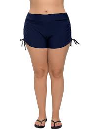 Women S Plus Size Swim Shorts Solid Swim Bottom Beach Swim Board Shorts Navy Cy184a94wh8 Plus Size Swim Plus Size Swimsuits Womens Swimsuits Bikini