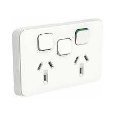 Clipsal Iconic 3025xuavw Double Power Point Unloaded Xtra Switch Vivid White 3025xua Vw Clipsal By Schneider Electric