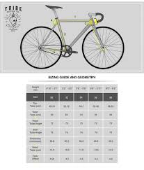 Track Frame Sizing Chart Tribe Bicycle Co