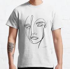 One-Line Graphic Design, A Minimalist Portrait of a Female Face " Classic  T-Shirt for Sale by Lena Owens❣️