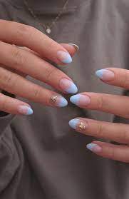 32 Hottest Cute Summer Nail Designs Delicate Gold Bee Baby Blue French Tip Nails
