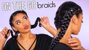 On The Go Two Braid Tutorial No Extensions Jasmeannnn Youtube Braids With Extensions Two Braid Hairstyles Two Braids