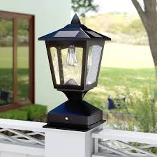 Crofts Solar Powered 1 Light Led Pier Mount Light Reviews Allmodern Lantern Head Solar Power Led Lights