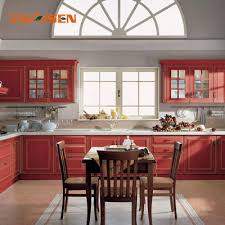 Remodel your kitchen with drawer glides & drawer boxes, shelves our honey oak kitchen cabinet line is best described as traditional meets modern. Asien Water Proof Red Solid Wood Kitchen Cabinet Furniture Kitchen Cabinets From China On Topchinasupplier Com
