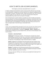 How To Write Job Accomplishments Resume Examples Resume Chronological Resume
