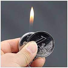 Amazon Com New Euro Lighters Fashion Creative Mini Coin Shaped Butane Flame Lighter Metal Torch Lighter Novelty Gadget Metal Keychain Lighter Butane Lighter