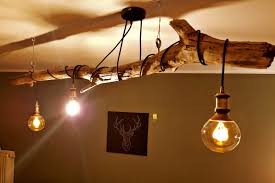 Diy Lamp With Nature Wood Drift Wood Modern Living Deckenlampe Holz Treibholz Lampe Diy Lampen