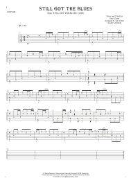 Fingerstyle guitar tabs download in pdf and guitar pro formats. Still Got The Blues Tablature Rhythm Values For Guitar Solo Fingerstyle Playyournotes