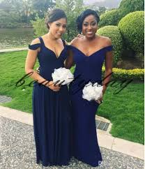 2019 African Bridesmaid Dresses For Nigerian Navy Blue Maid Of Honor Gowns Formal Wedding P Wedding Party Dress Guest Wedding Dresses Beautiful Wedding Dresses